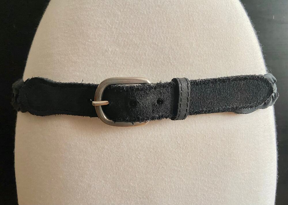 Black Suede Braided Bridle Belt Womens sz 36